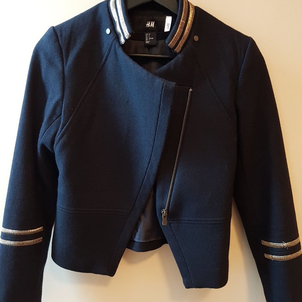 Navy Wool Jacket - Picture 2 of 5